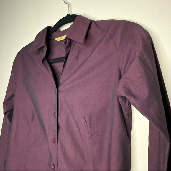 ELLIZA DONATEIN Purple Structured Office Careerwear Buttondown Shirt - Picture 2 of 8
